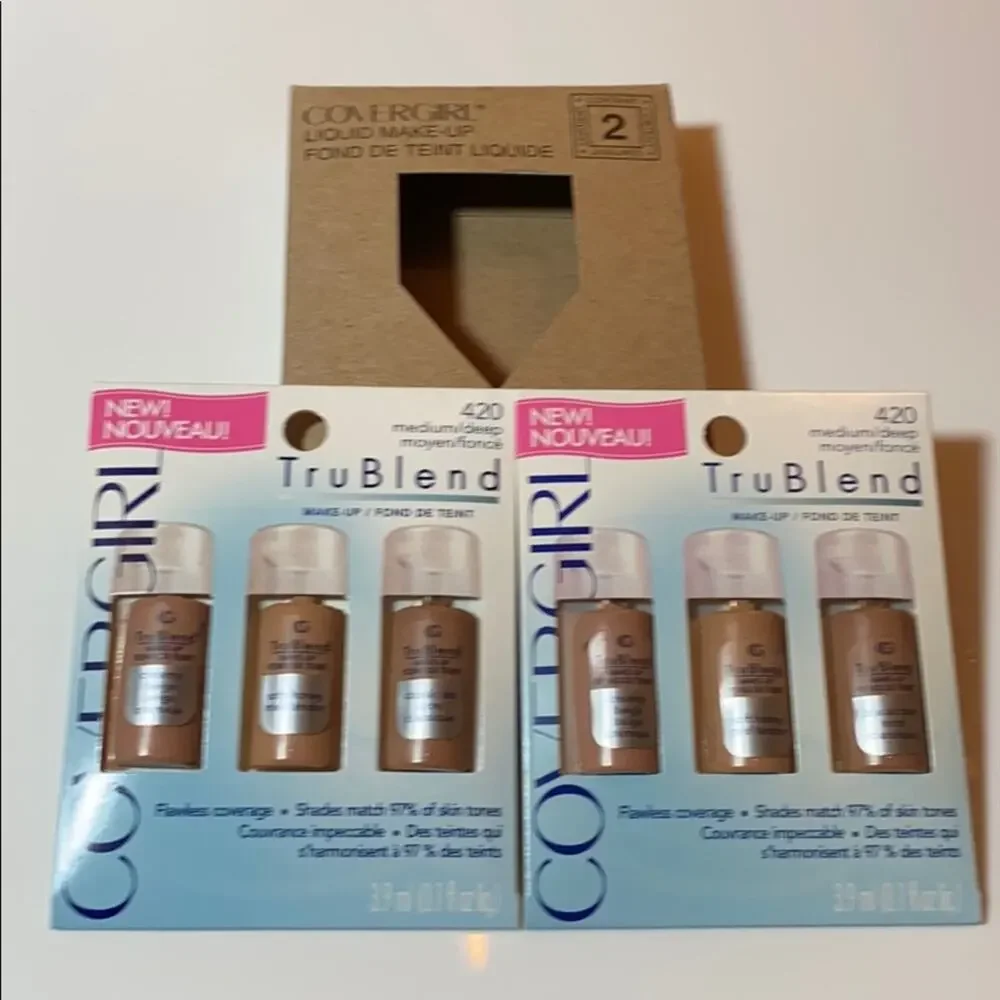NEW Lot 6 CoverGirl TruBlend MEDIUM DEEP FOUNDATION 420 Flawless Liquid Packets